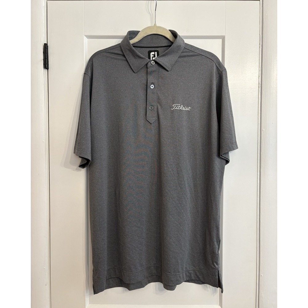 FootJoy FJ Men's Large Grey Titleist Performance Golf Polo Shirt